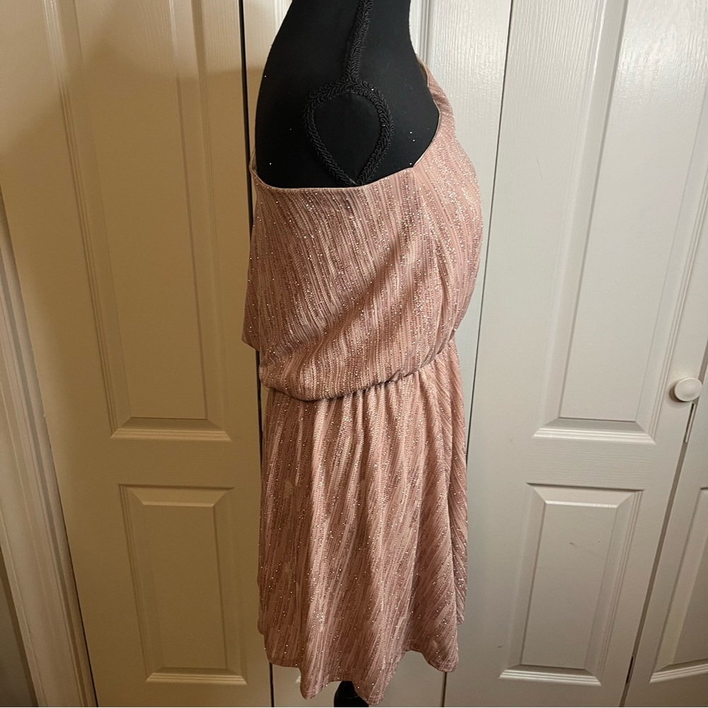 Pants Store Dress Sz S Pink Glitter One Shoulder Sparkle Grecian Cocktail NWT - Picture 5 of 8